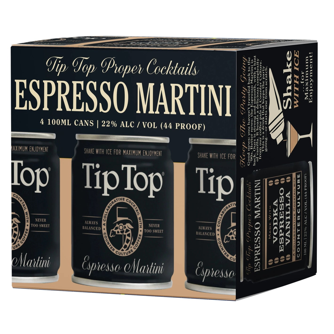 Tip Top Espresso Martini 4pk 100ml Cans