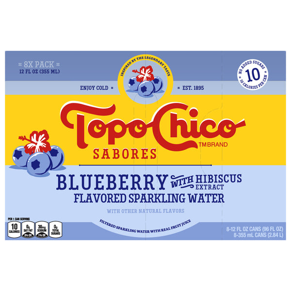 Topo Chico Sabores Blueberry with Hibiscus 8pk