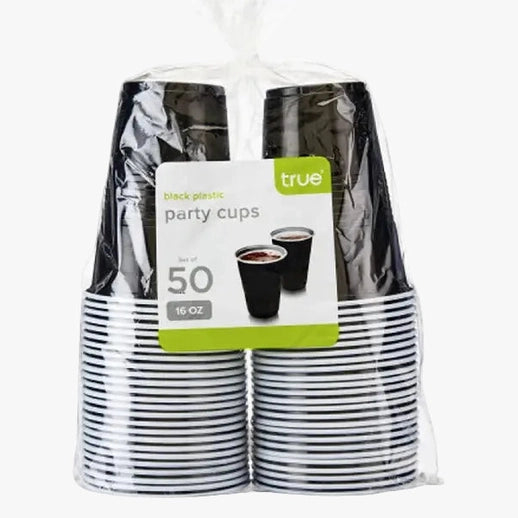 True Black Party Cups 16oz