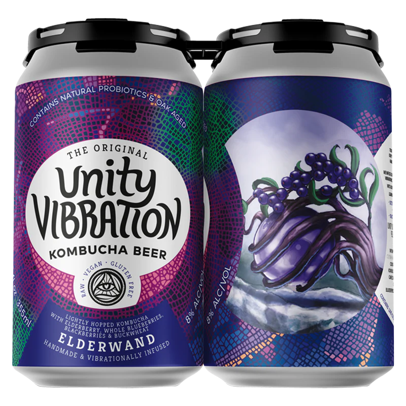 Unity Vibration Bourbon Elderwand Kombucha  4pk Cn