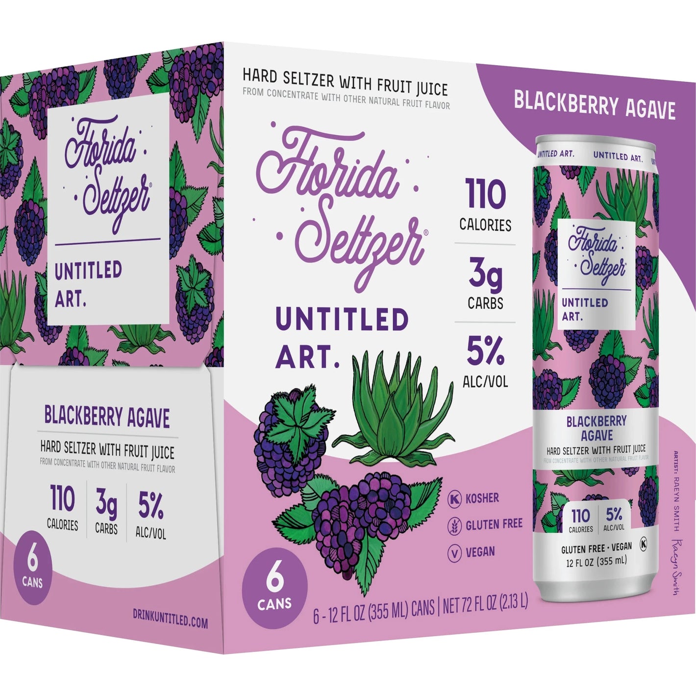 Untitled Art Blackberry Agave Seltzer  6pk Cn
