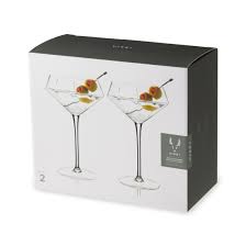 Viski Seneca Diamond Martini Glasses 2pk
