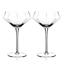 Viski Seneca Diamond Martini Glasses 2pk
