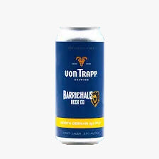 Von Trapp beer can on a white background
