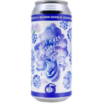 A single aluminum can of Wildworks Brewing Co. Blue Razi Cotton Candy Sour Ale, featuring a white label with blue watercolor grape illustrations and stylized text.