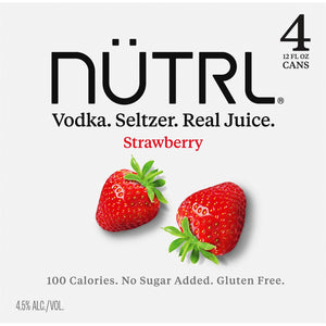 Nutrl Strawberry Vodka Seltzer  4pk Cn