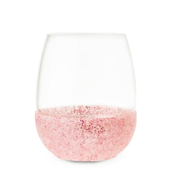 Glimmer Pink Glitter Silicone Stemless Wine Glass