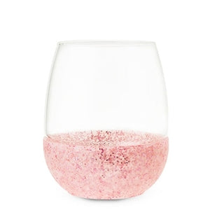 Glimmer Pink Glitter Silicone Stemless Wine Glass