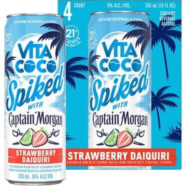 Vita Coco Spiked with Captain Morgan Strawberry Daiquiri 4pk