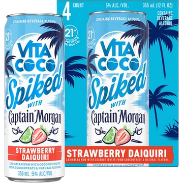Vita Coco Spiked with Captain Morgan Strawberry Daiquiri 4pk