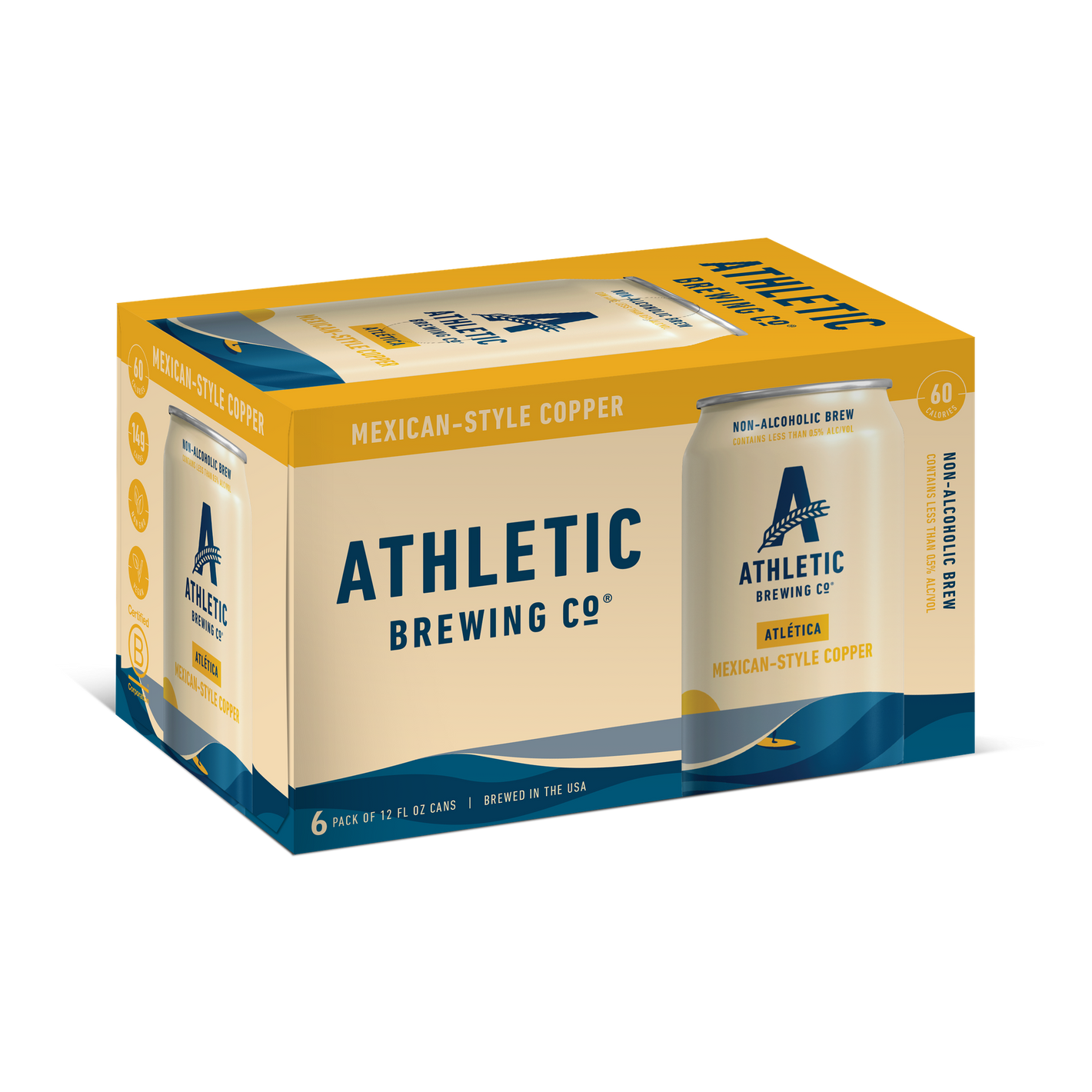 Athletic Brewing Light Copper Cerveza  6pk Cn