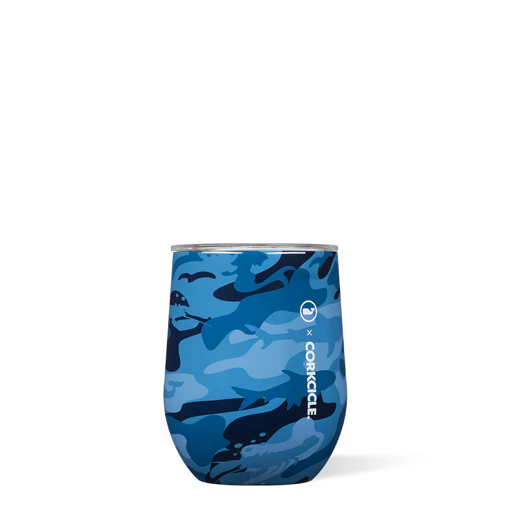 Corkcicle Stemless Vineyard Vines Blue Camo 12oz