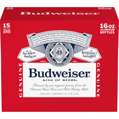 Budweiser 15Pk  Aluminum Btls