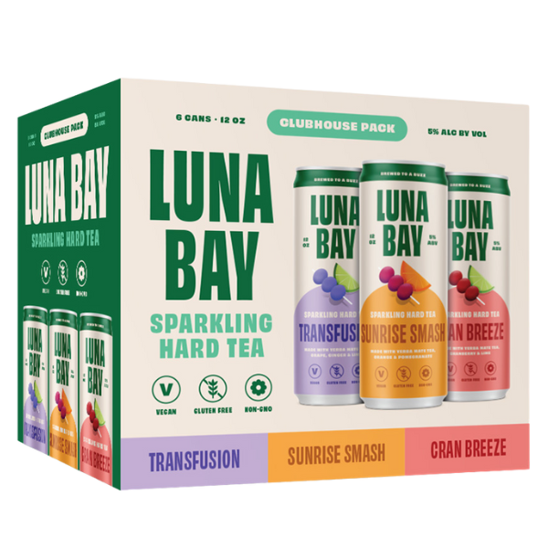 Luna Bay Kombucha Sparkling Hard Tea Variety  6pk Cn