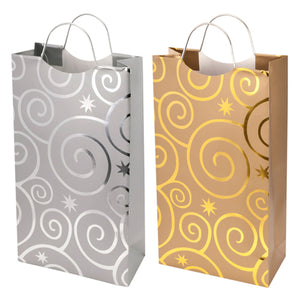 True Flashing Bulbs Metal Handle 2Bt Gift Bag