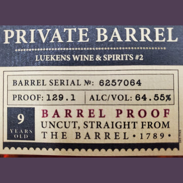 Elijah Craig Barrel Proof Luekens Single Barrel Select