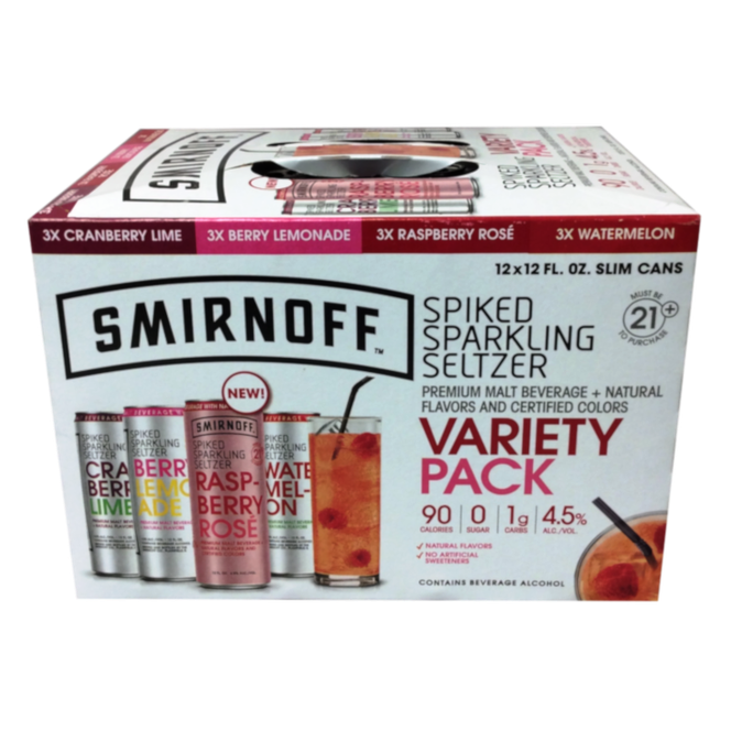 Smirnoff Spiked Seltzer  Variety 12pk Cn