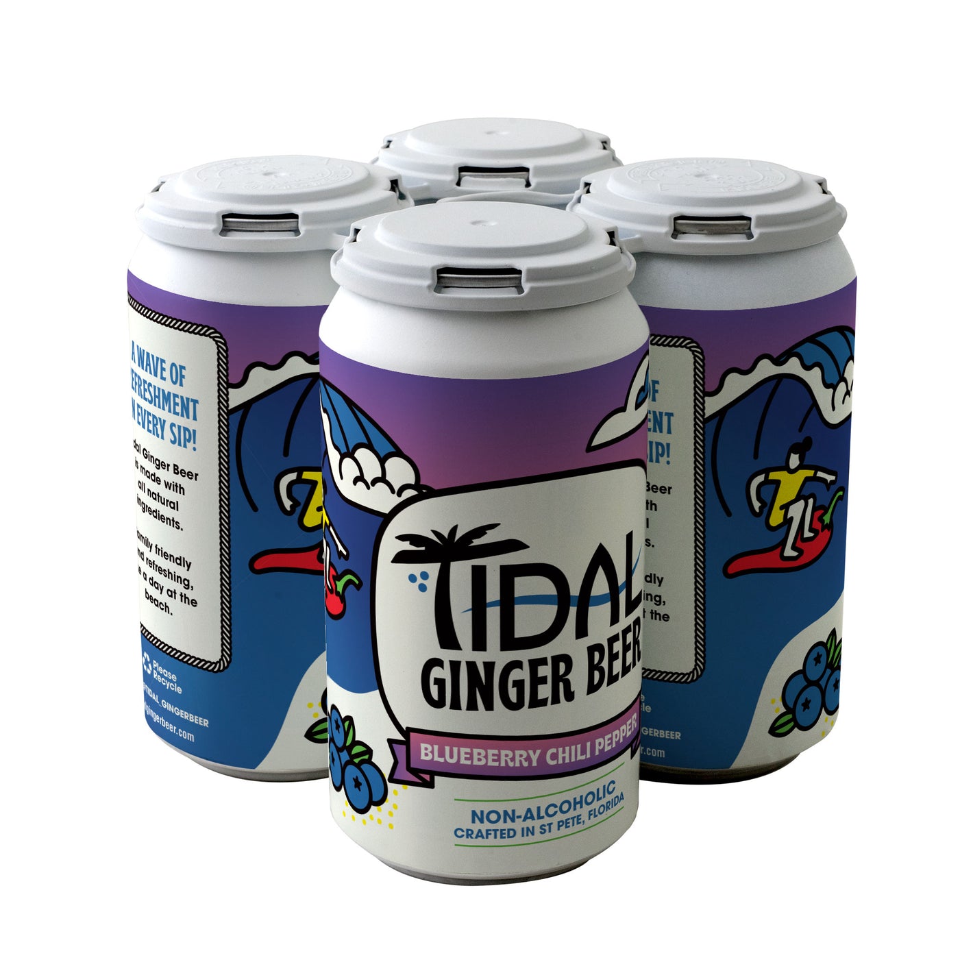 Tidal Blueberry Chili Pepper Ginger Beer  4pk Cn